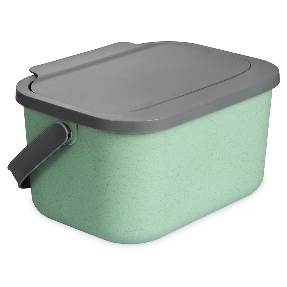 MINI BINI - handy container for bio waste - green color container gray cover 35% bio - 4.5L