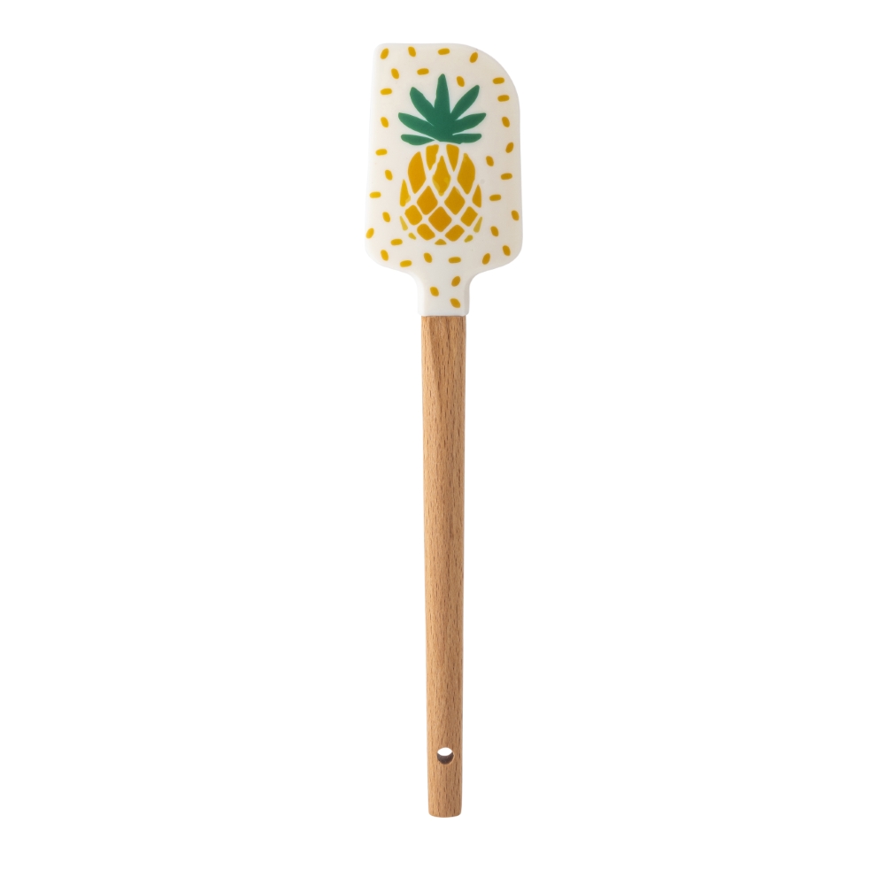 SZPATUŁKA SILIKONOWA Z DREWNIANĄ RĄCZKĄ 4,5X23 CM DEK. ANANAS