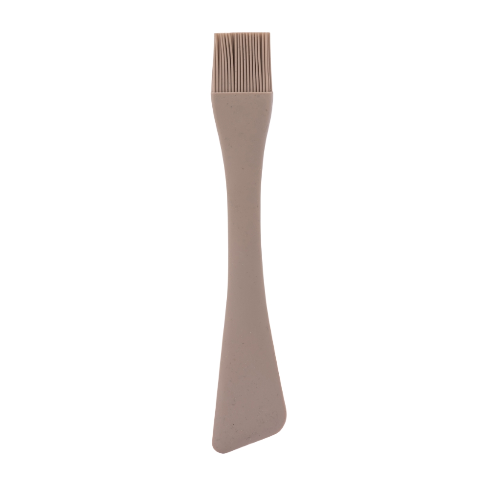 SZPATUŁA SILIKONOWA Z PĘDZELKIEM 2 W 1 26X4,5X1 CM TAUPE