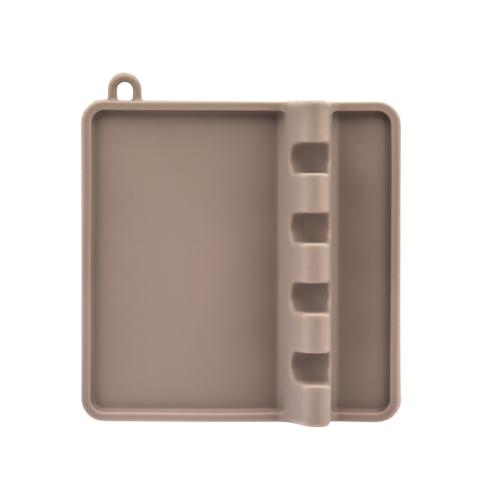 Silicone dish rack, kitchen tools holder 15x14x4 cm beige