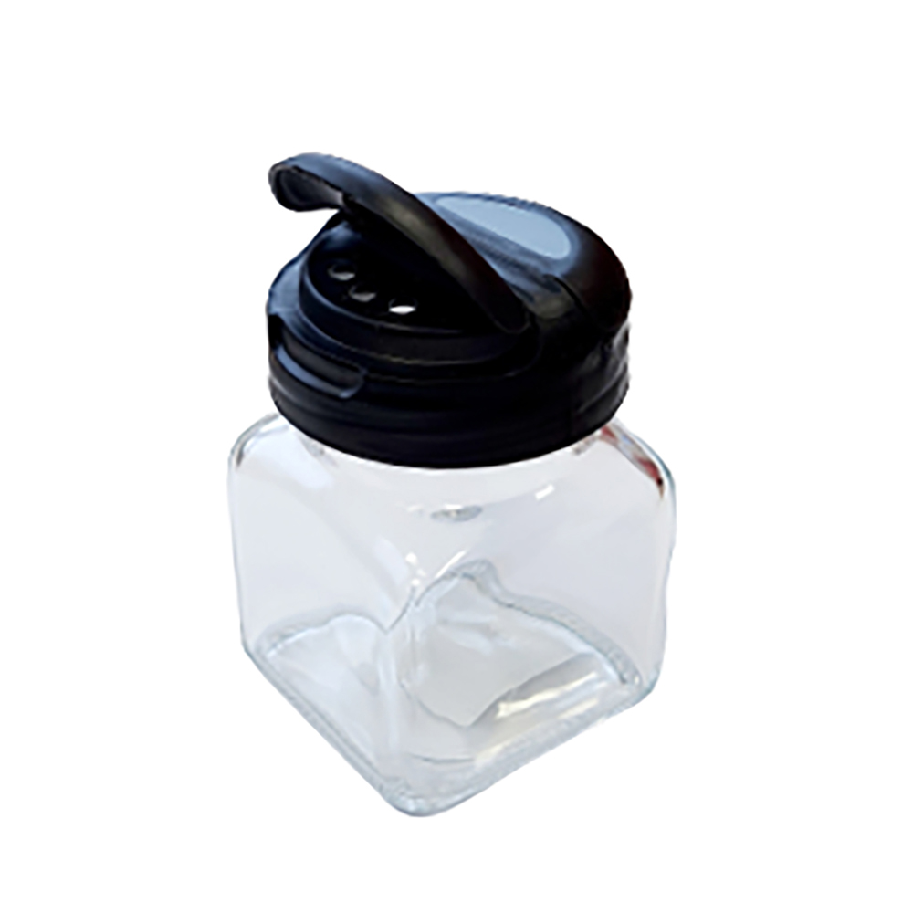 Container for loose spices 120 ml black with flap