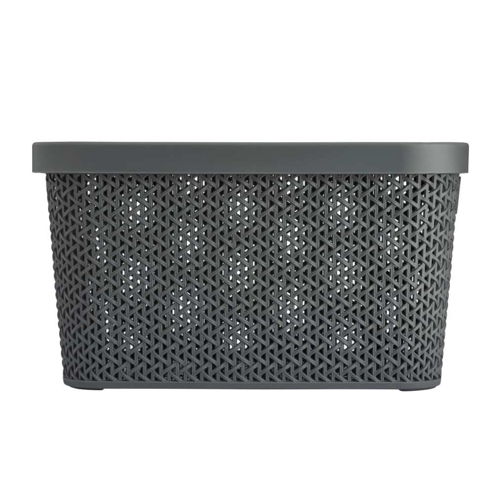 KOSZYK Z POK.25,5X21X14CM 5,5L SZARY