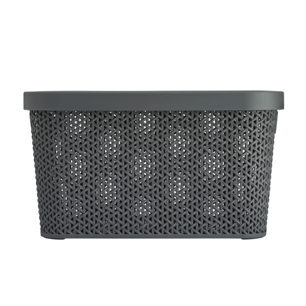 KOSZYK Z POK.27,5X22,5X15CM 7L SZARY