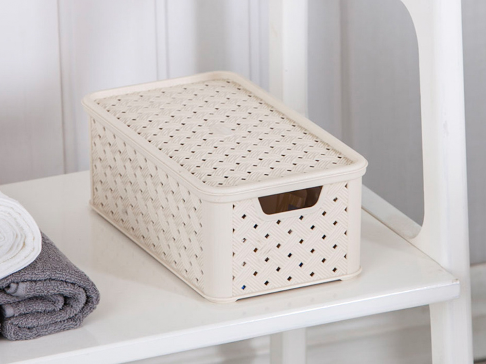 Arianna medium basket with cover 29x16,6x11,2cm