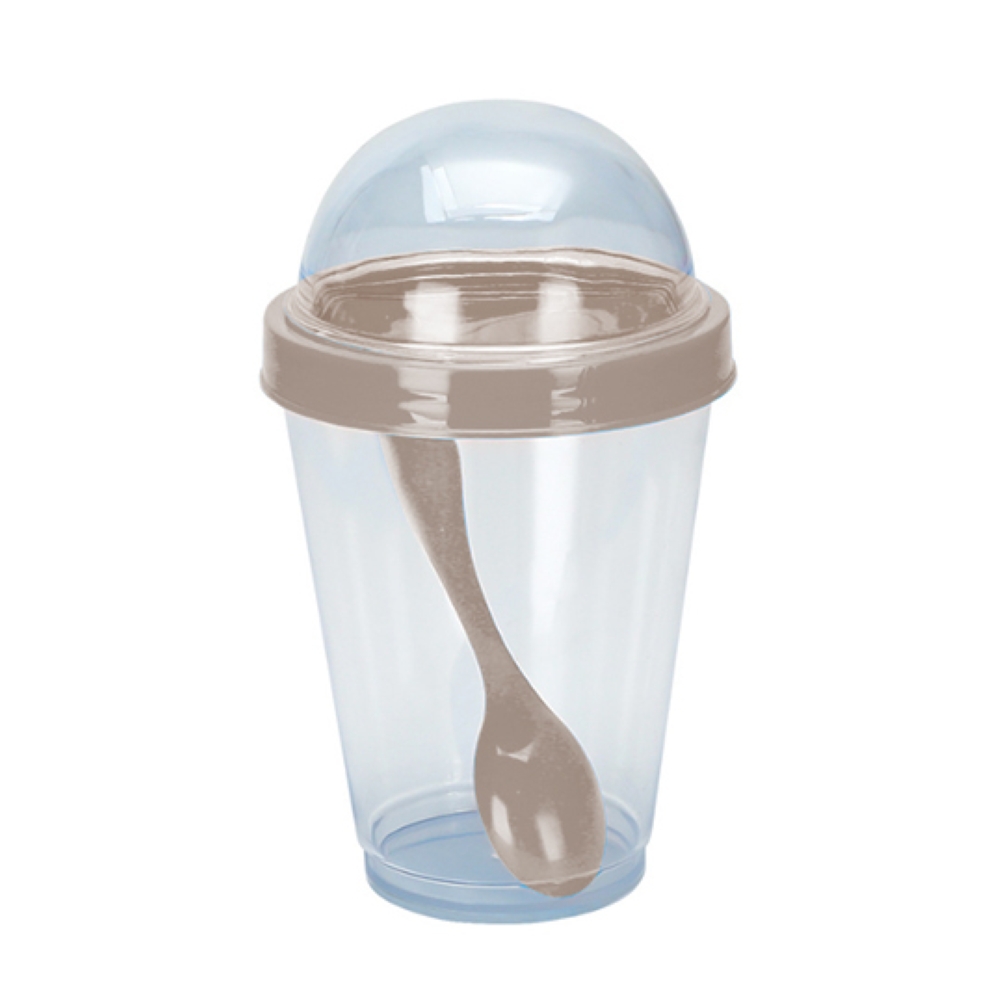 TAKE&GO POJEMNIK NA JOGURT Z TWORZYWA 300 ML TAUPE