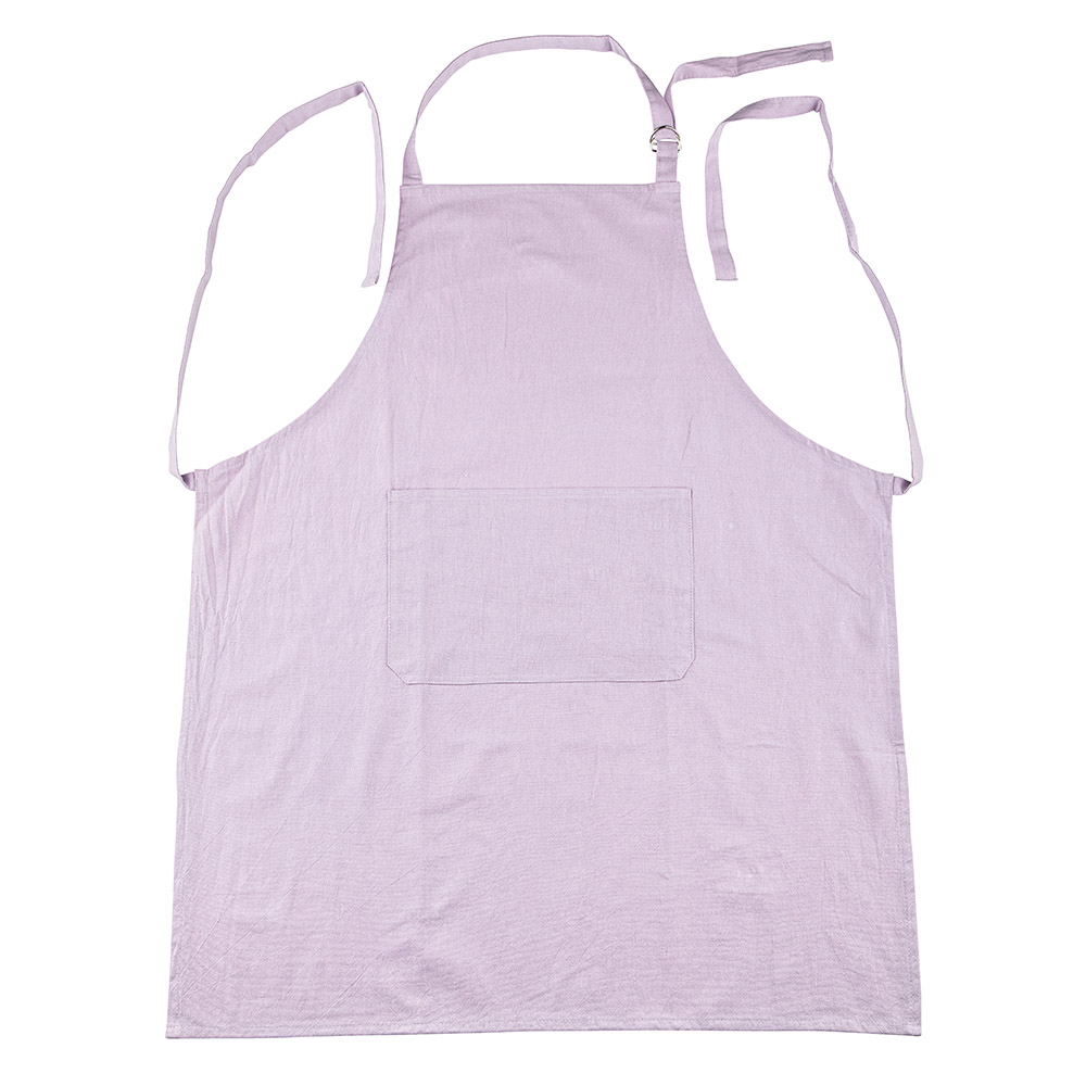 Apron with pocket 65x80 cm 100% cotton light purple