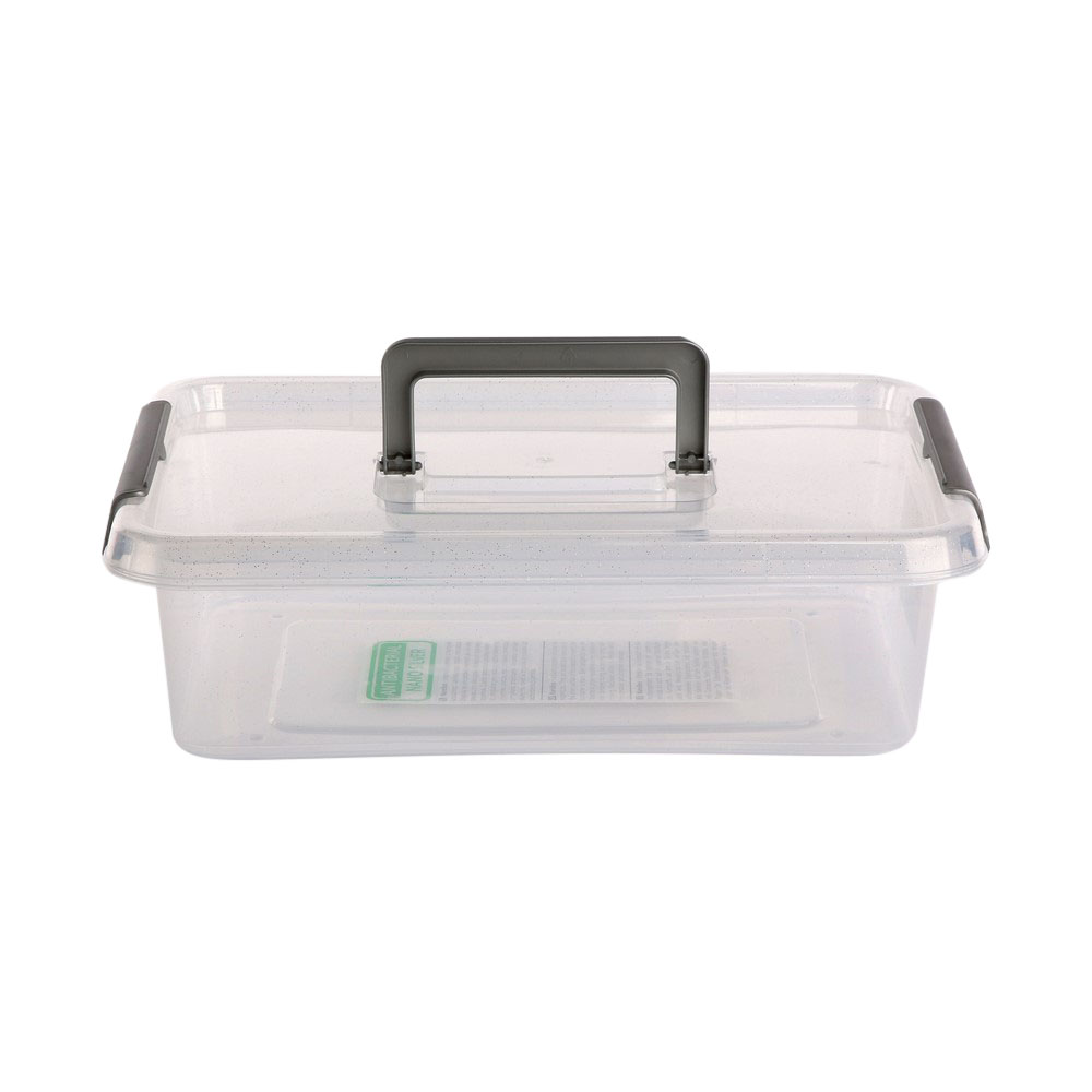 Antibacterial storage container with micro-particles of silver, with lid and handle 39x29x11cm 8,5l (1513)