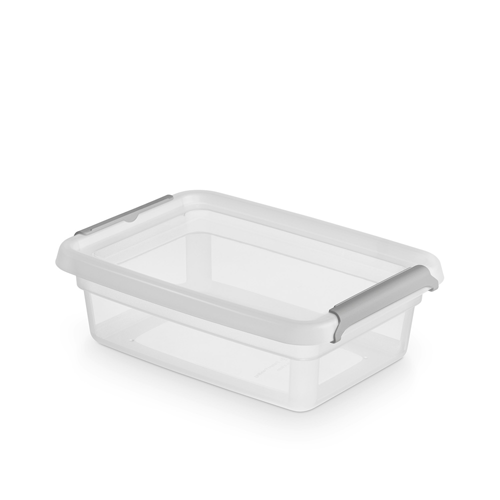 Basestore container with lid and clips, 14x19x6 cm 1 L