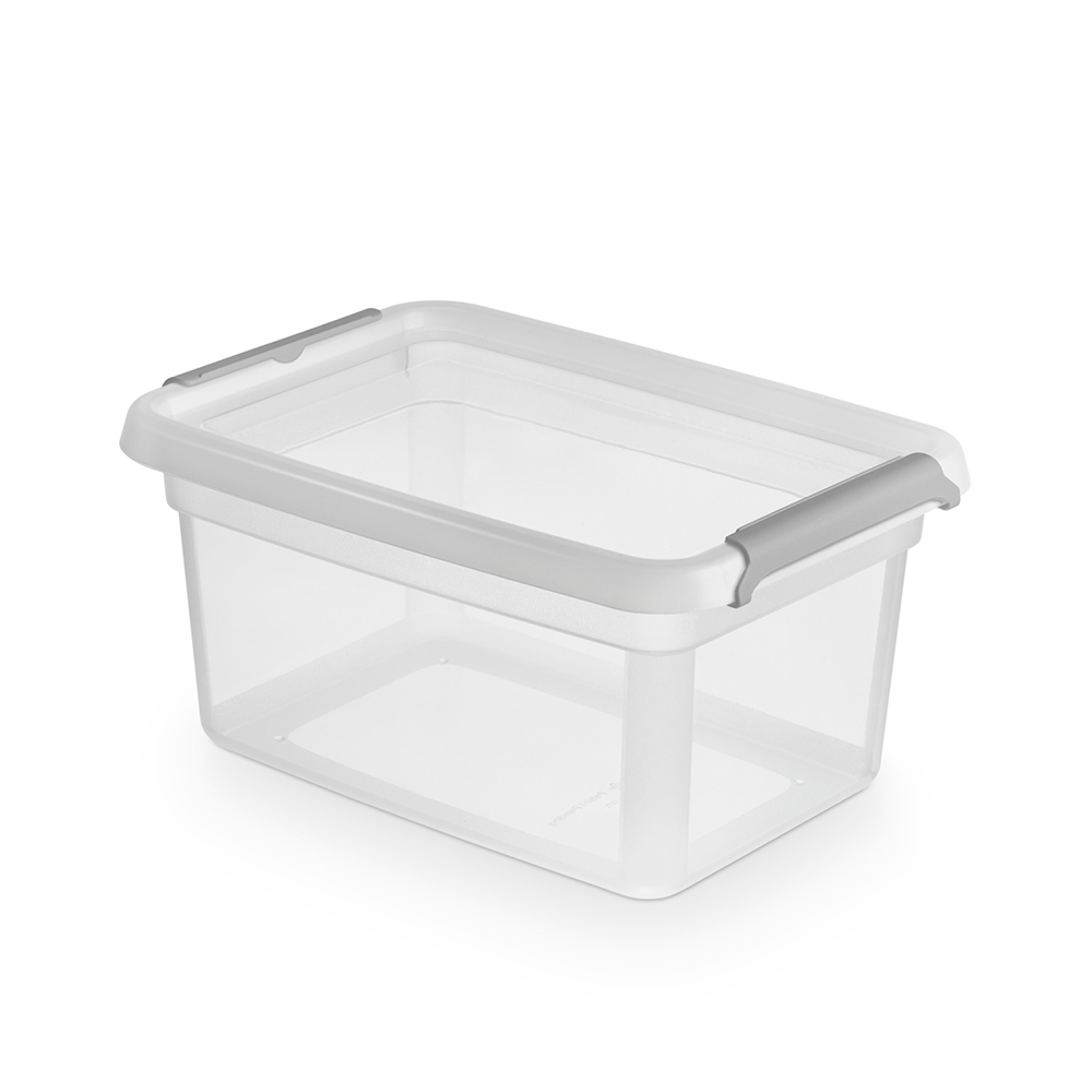 Basestore container with lid and clips, 14x19x9 cm 1,5 L
