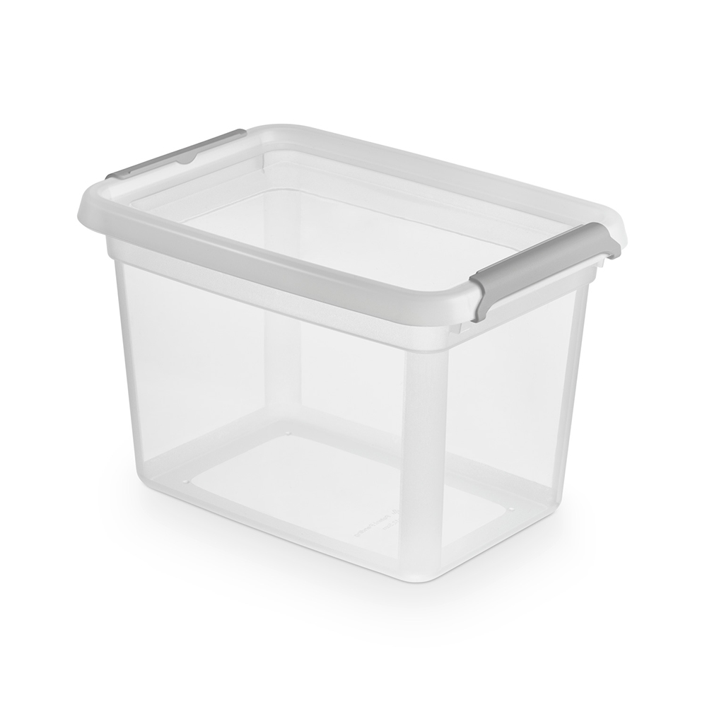 Basestore container with lid and clips, 14x19x12,5 cm 2 L