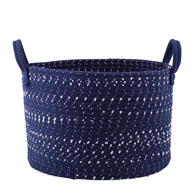 Woven basket, 32x32x22 cm, navy blue