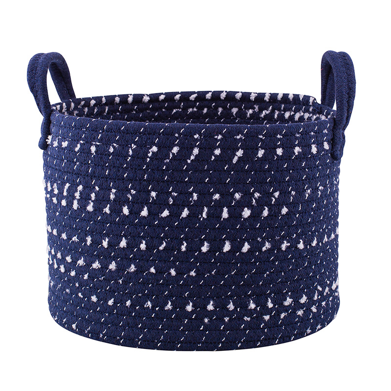 Woven basket, 28x28x20 cm, navy blue