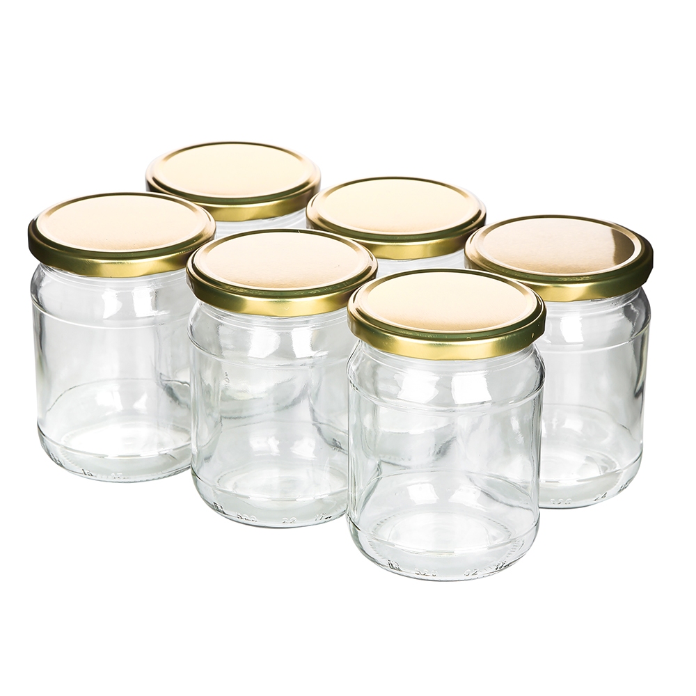 Set of 6 jars to-520 + caps fi 82, 6z