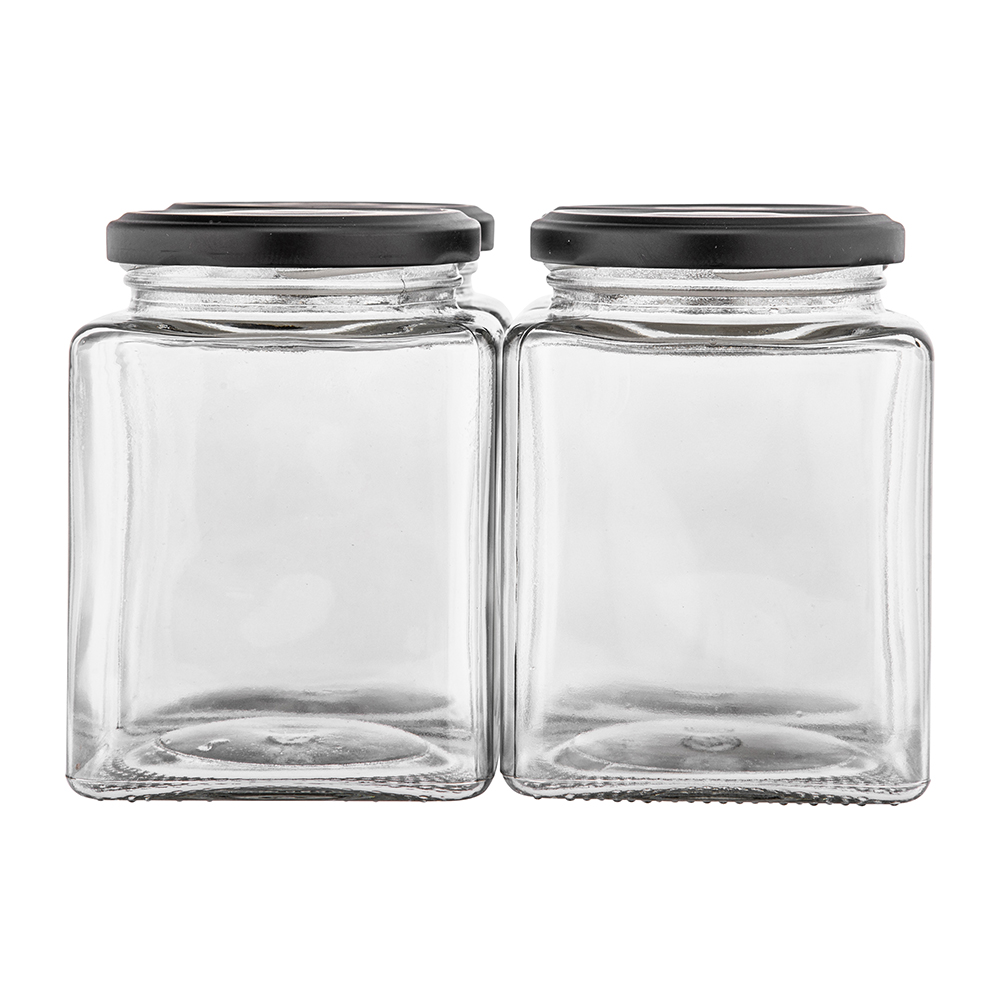 Set of 4 square jars 500ml + cap fi 70 4z