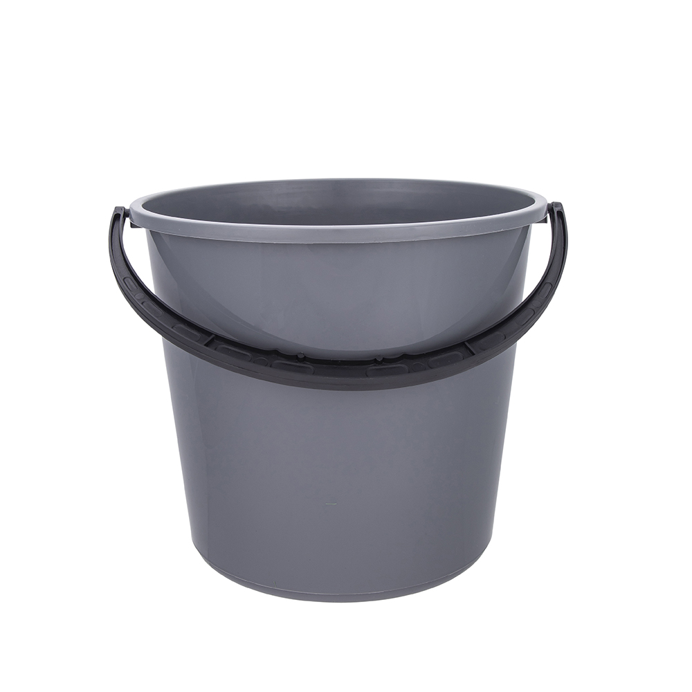 Bucket with plastic handle 5 L grey