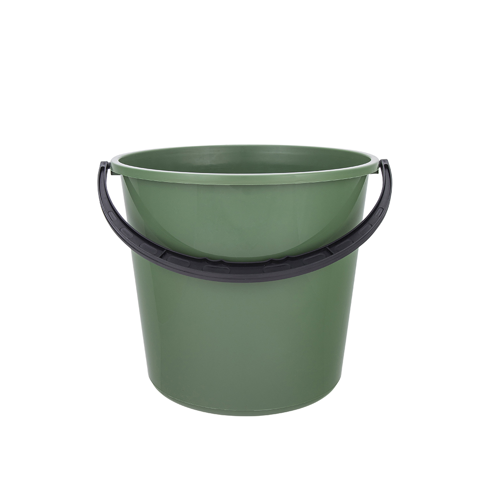 Bucket with plastic handle 5 L green