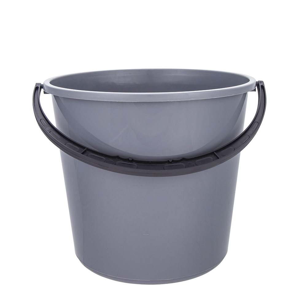 Bucket with plastic handle 10 L grey