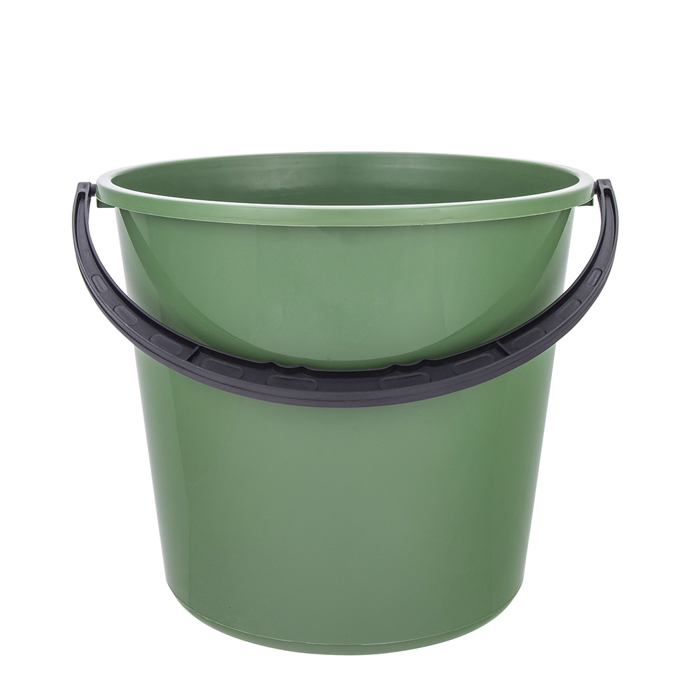 Bucket with plastic handle 10 L green