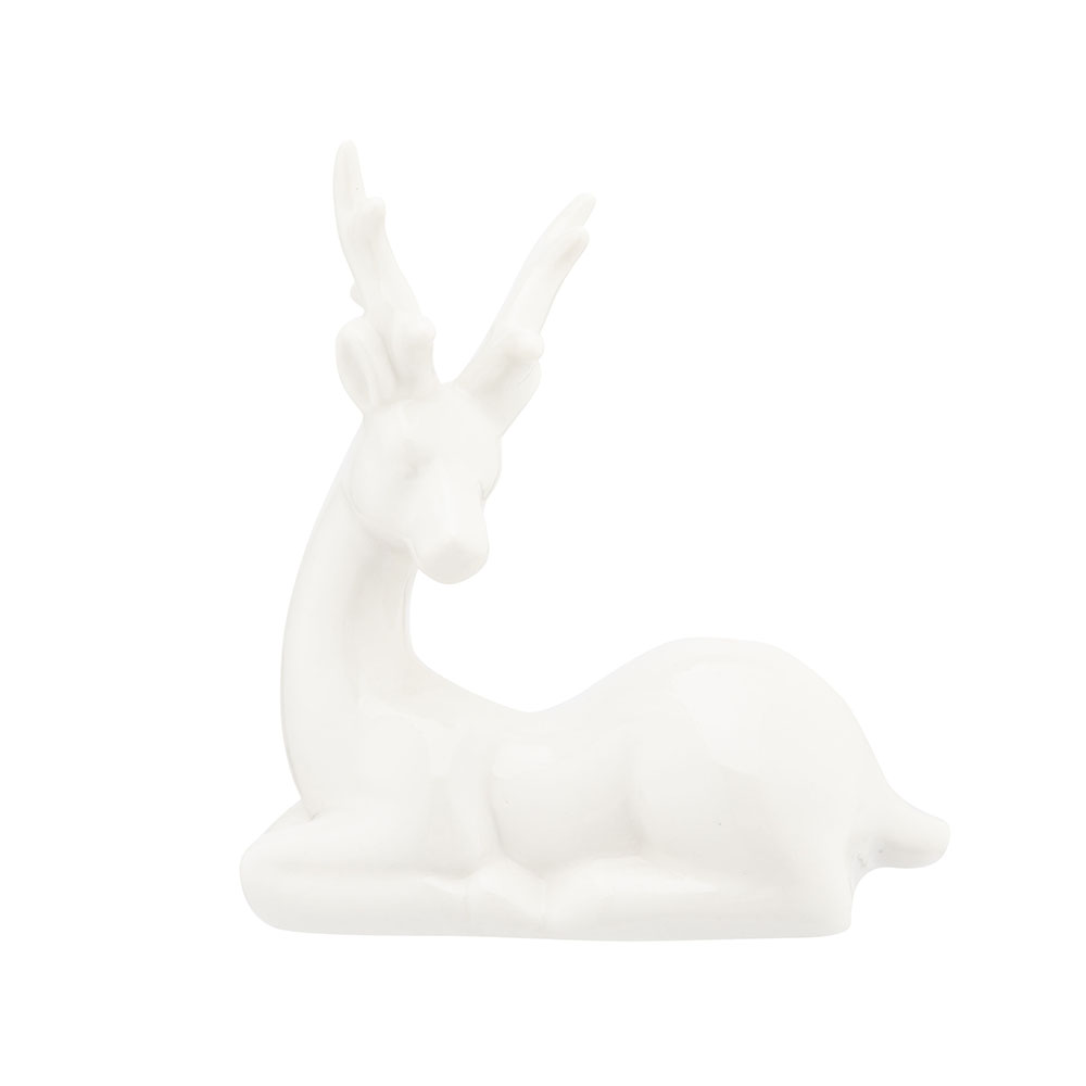 FIGURKA PORCELANOWY RENIFER 11X5X12,5 CM KOL. BIAŁY