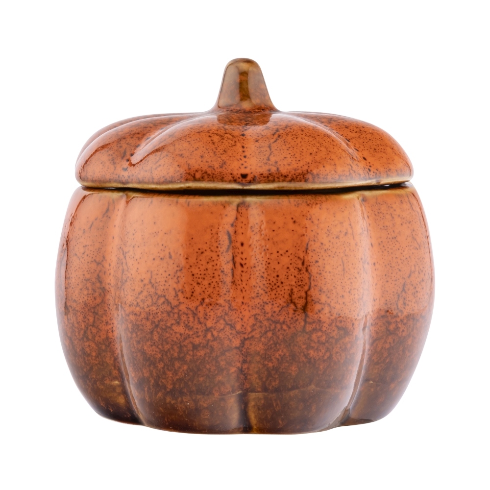 PUZDERKO PORCELANOWE DYNIA SZKLIWO REAKTYWNE 10X10X10 CM POMARAŃCZOWE
