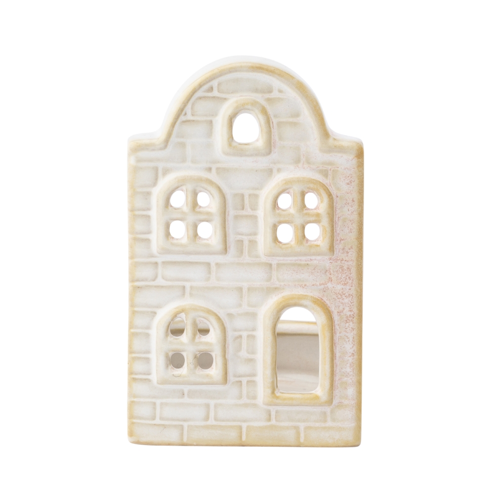 DOMEK PORCELANOWY NA T-LIGHT 6X5,5X9 CM BIAŁY