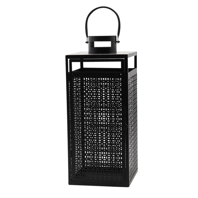 Metal lantern 17,5x17x40 cm black