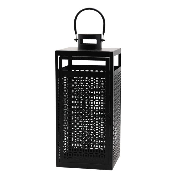 Metal lantern 21x20,5x50 cm black