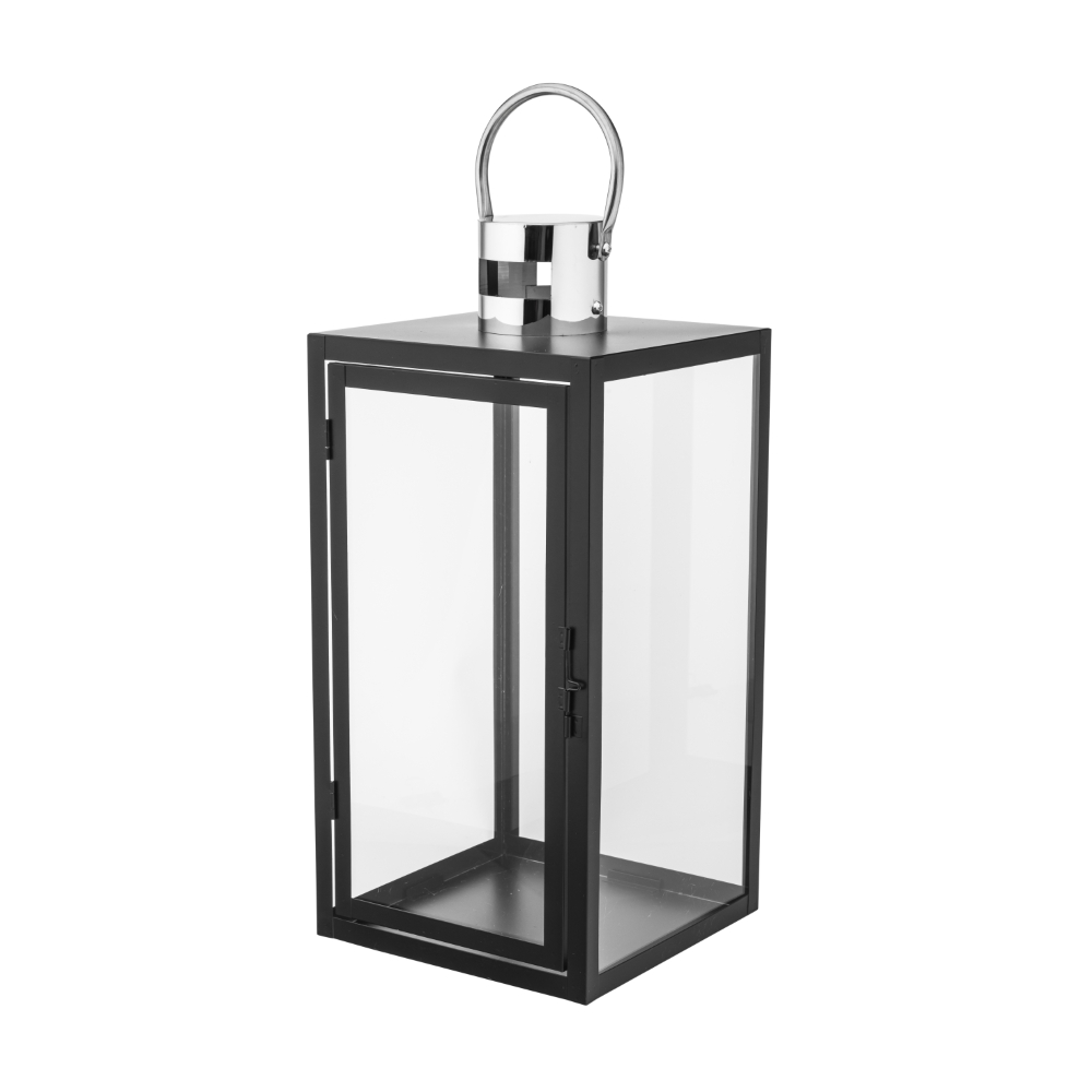 LATARENKA METALOWA 16X16X35 CM, CZARNA