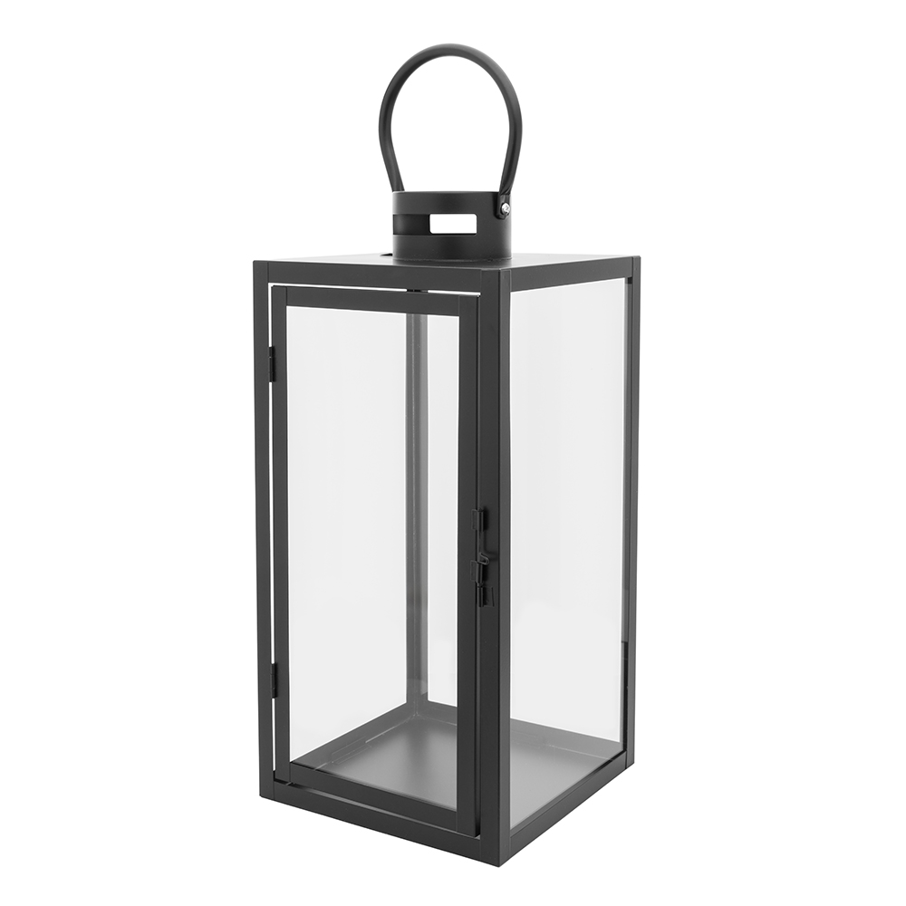 LATARENKA METALOWA 20X20X44 CM, CZARNA