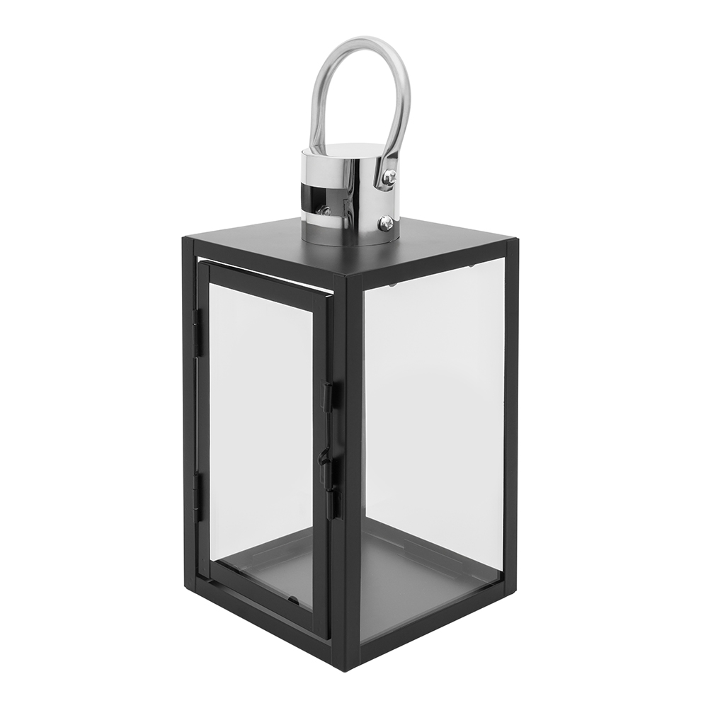 LATARENKA METALOWA 12X12X23 CM, CZARNA