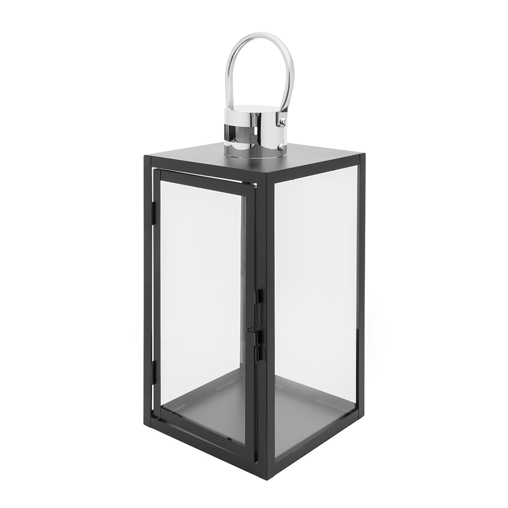 LATARENKA METALOWA 17X17X36 CM, CZARNA