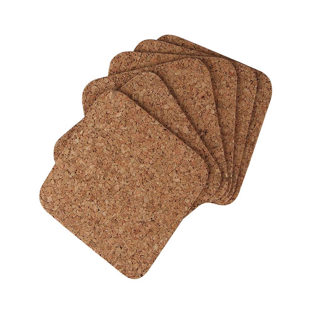 cpl. 6 square washers 10x10cm made of natural cork