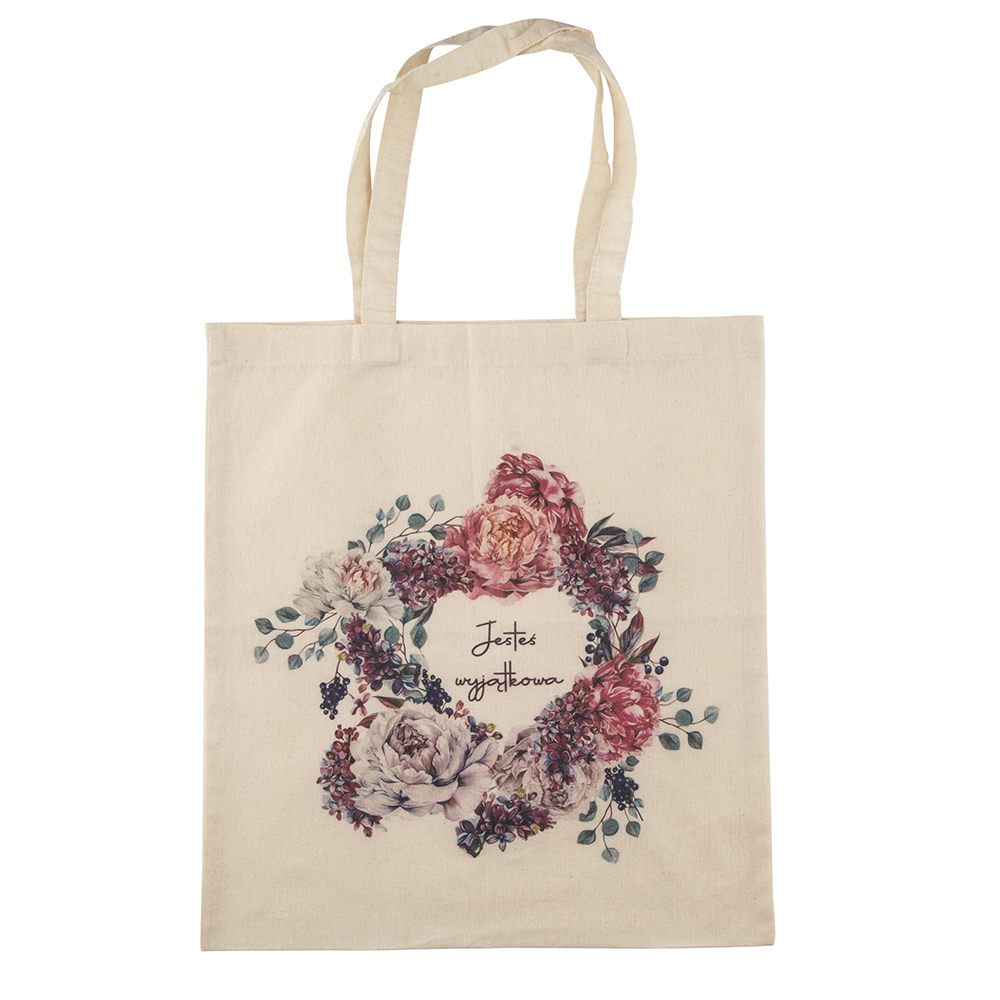 Lilac blossom cotton shopping bag 38x42 cm  dec. Jesteś wyjątkowa
