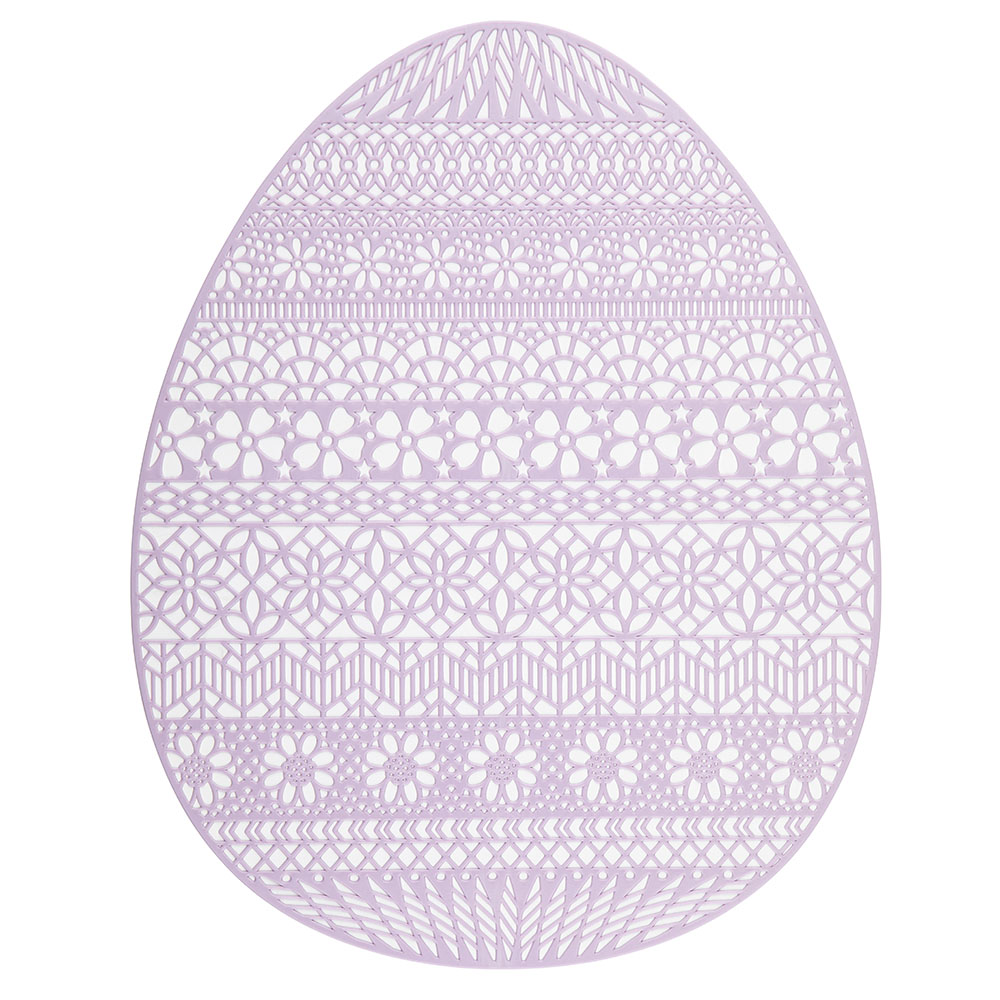 PVC egg shape coaster 32x40 cm purple