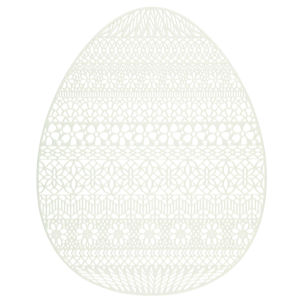PVC egg shape coaster 32x40 cm white
