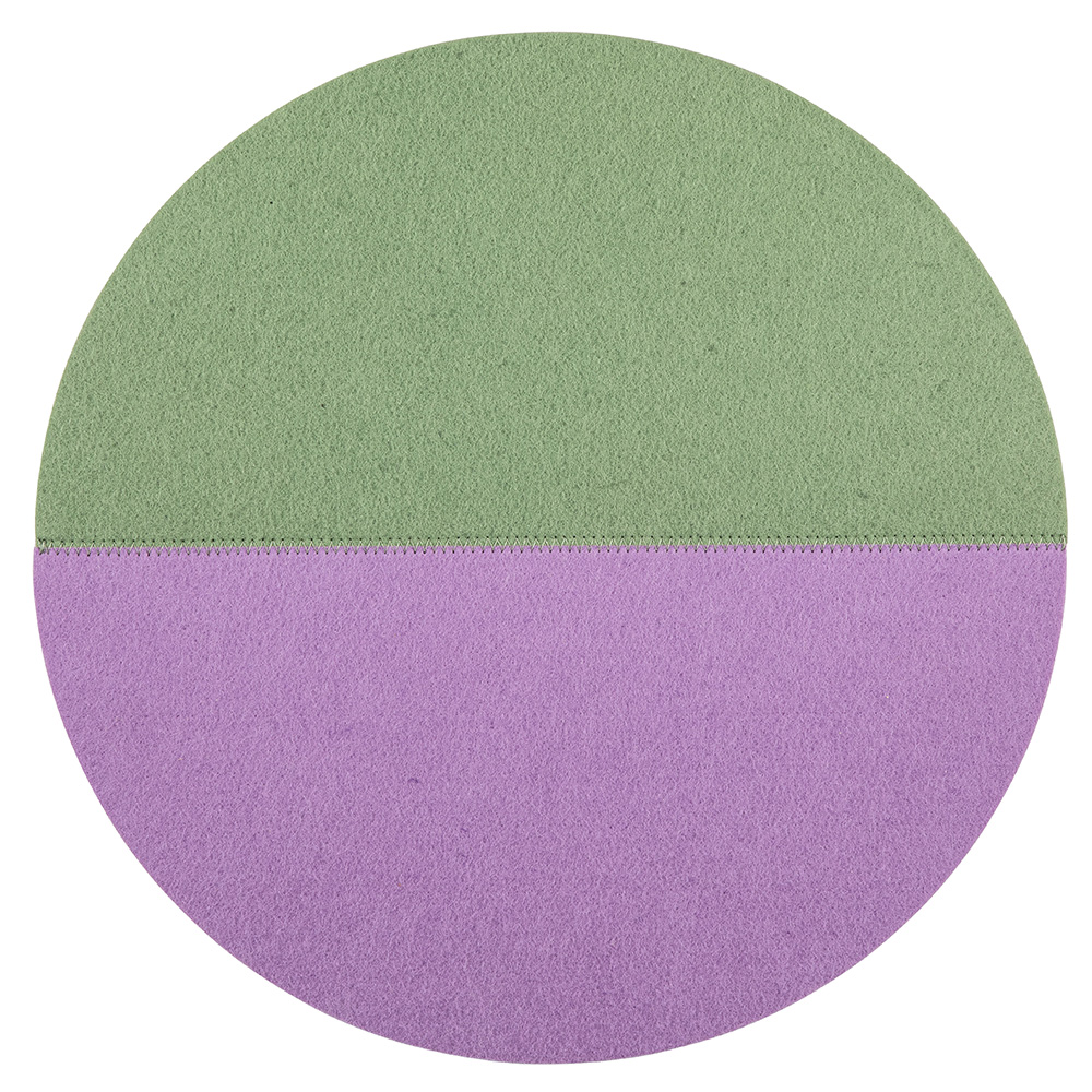 Round felt coaster 38 cm green/purple