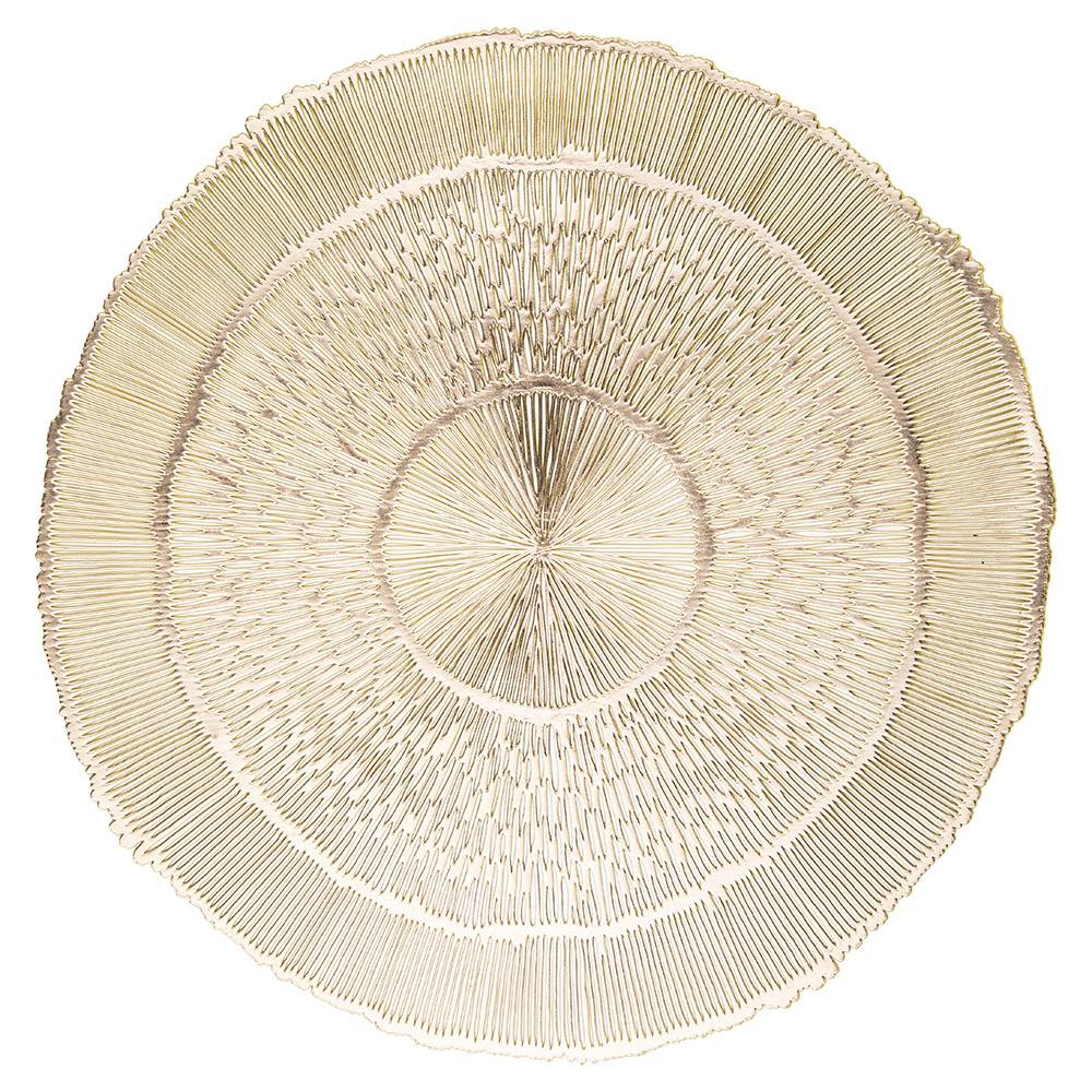 MATA STOŁOWA OKRĄGŁA PVC 38 CM ZŁOTA DEK. PROMIENIE