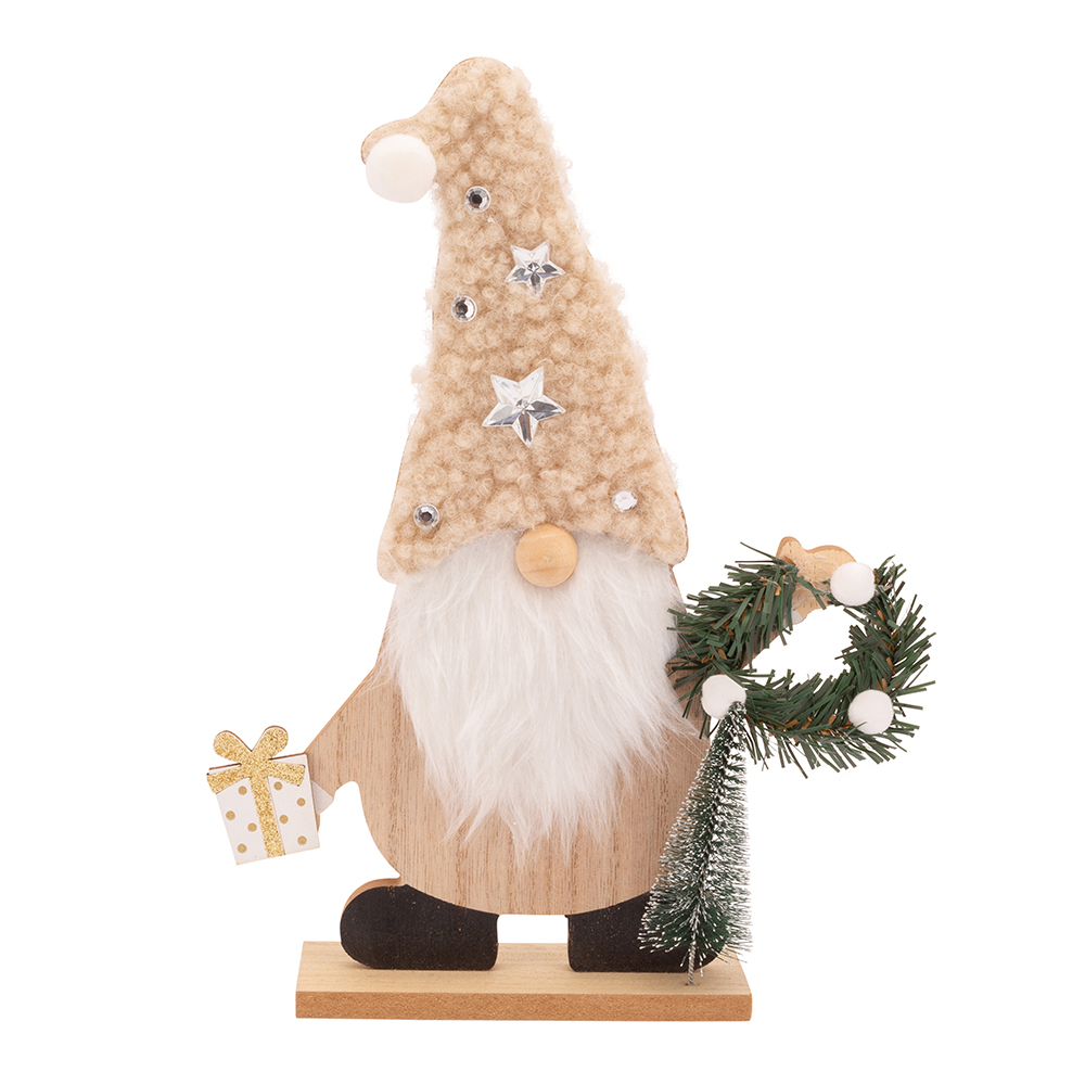 Wood stand deco gnome 20,5x5x27 cm