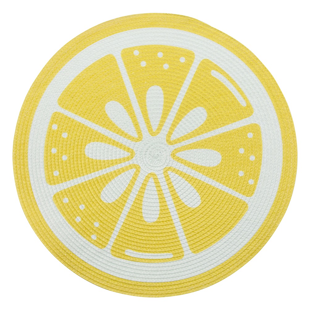 TROPICANA MATA SŁOMKOWA OKRĄGŁA PP ŚR. 38 CM DEK. CYTRYNA