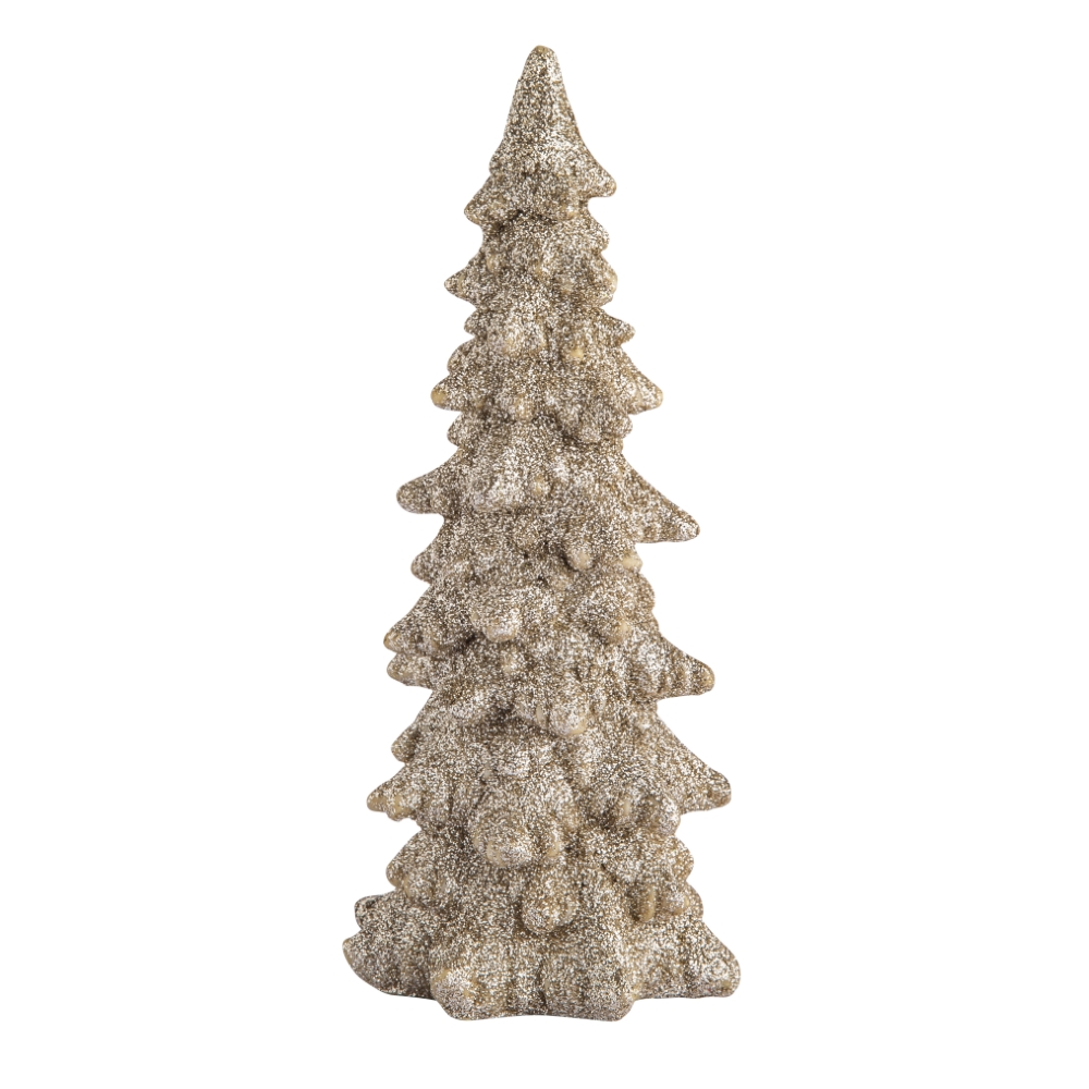 FIGURKA CHOINKA Z POLIRESINGU 8X8X18 CM ZŁOTA