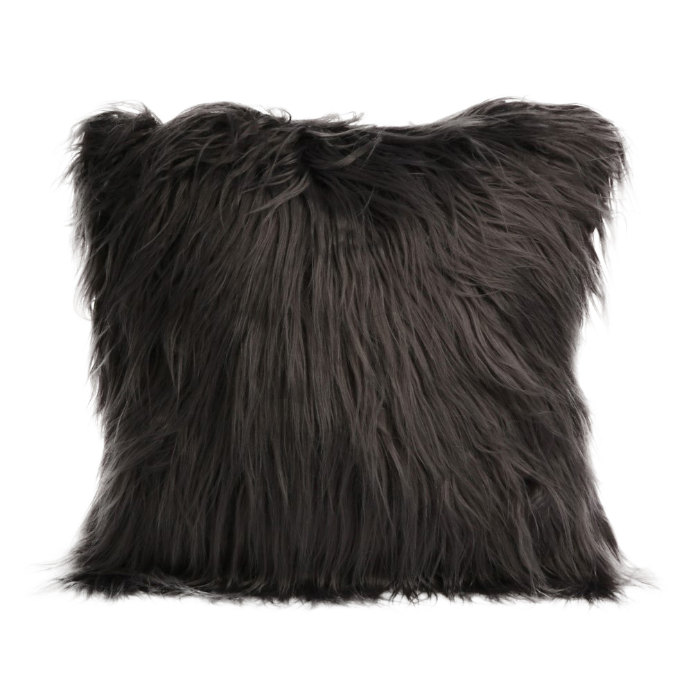 Fur cushion cover 40x40cm gray