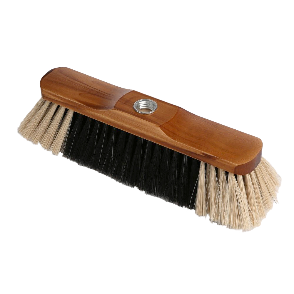 Varnished sweeping brush with mixed bristles