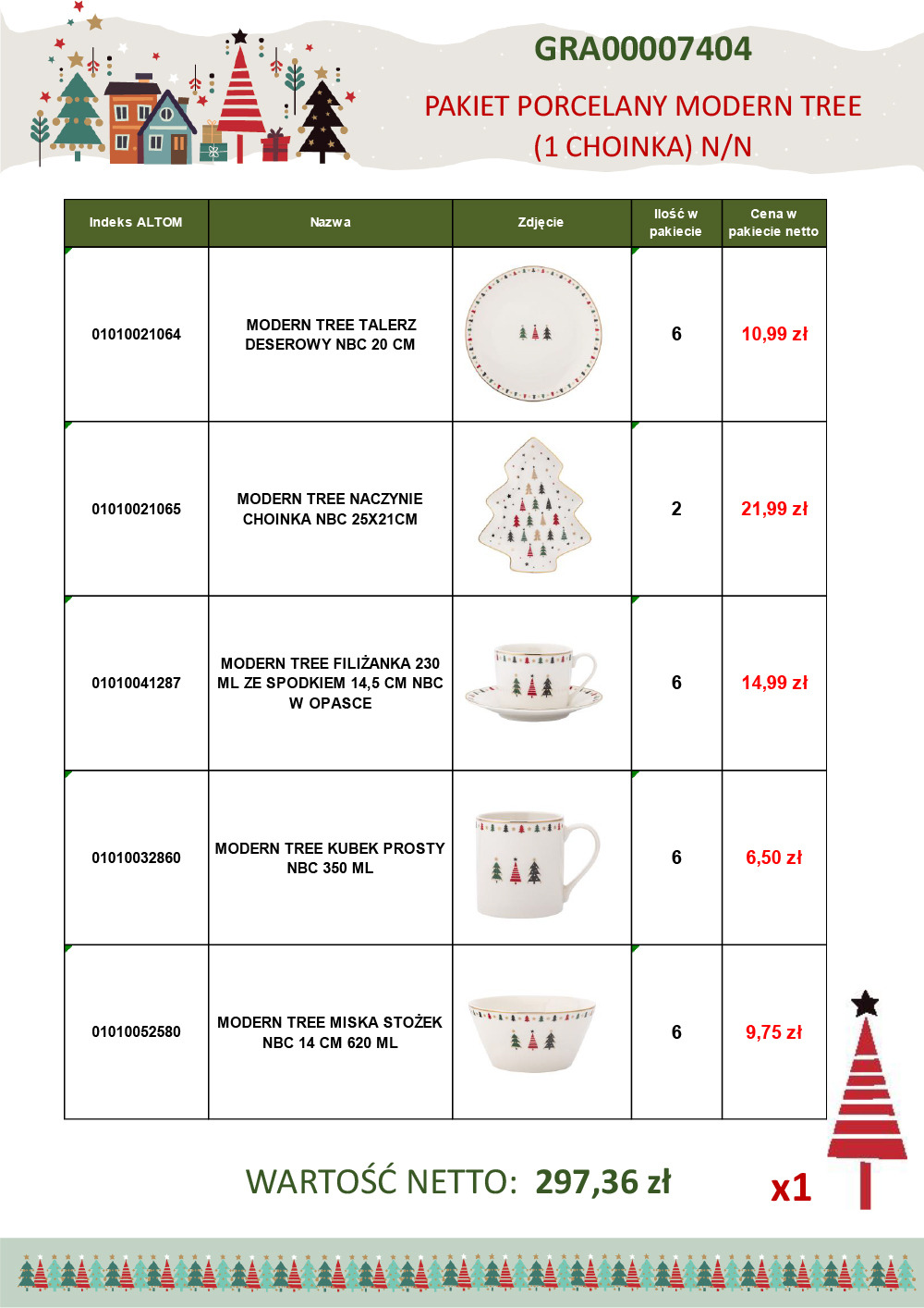 PAKIET PORCELANY MODERN TREE (1 CHOINKA) N/N