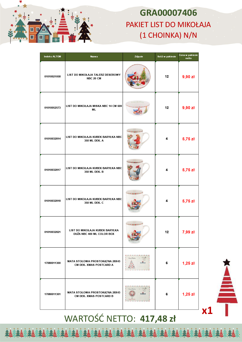 PAKIET LIST DO MIKOŁAJA (1 CHOINKA) N/N