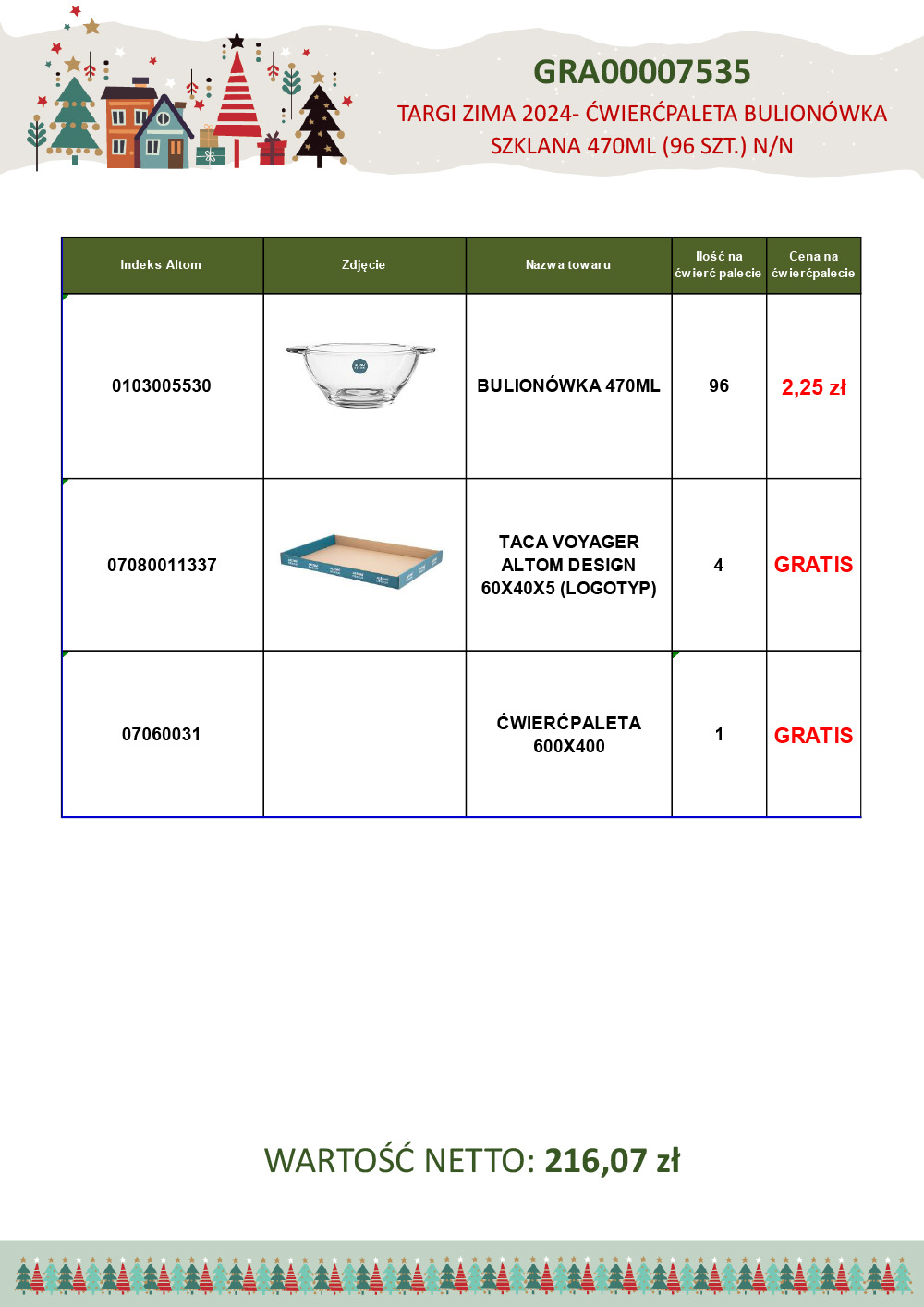 TARGI ZIMA 2024- ĆWIERĆPALETA BULIONÓWKA SZKLANA 470ML (96 SZT.) N/N